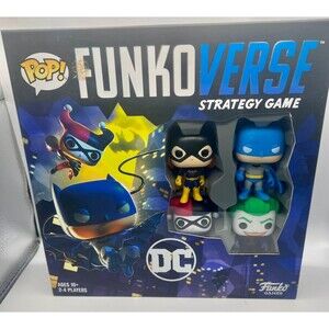 Funkoverse DC Comics #100.  Batman, Batgirl, The Joker, and Harley Quinn Game